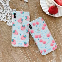 clear cherry strawberry phone case for apple iphone 7 xs max 11 pro x xr 6s 8 plus tpu soft back cover