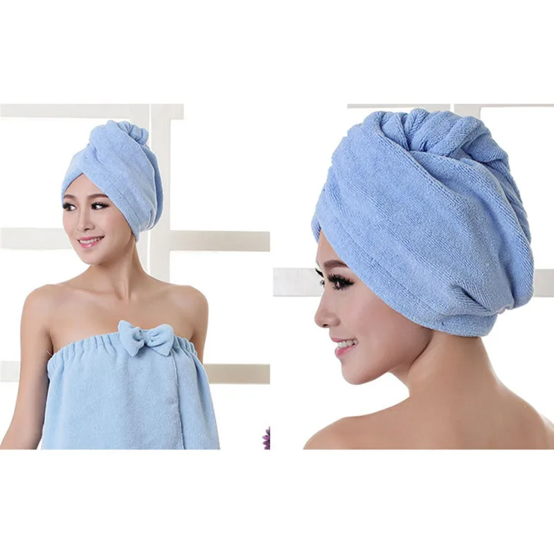 

Women Hair Towel Cap Rapid Drying Hair Towel Super Absorbent Quick-drying Shower Cap Solid Color Towel Shower Head Wrap