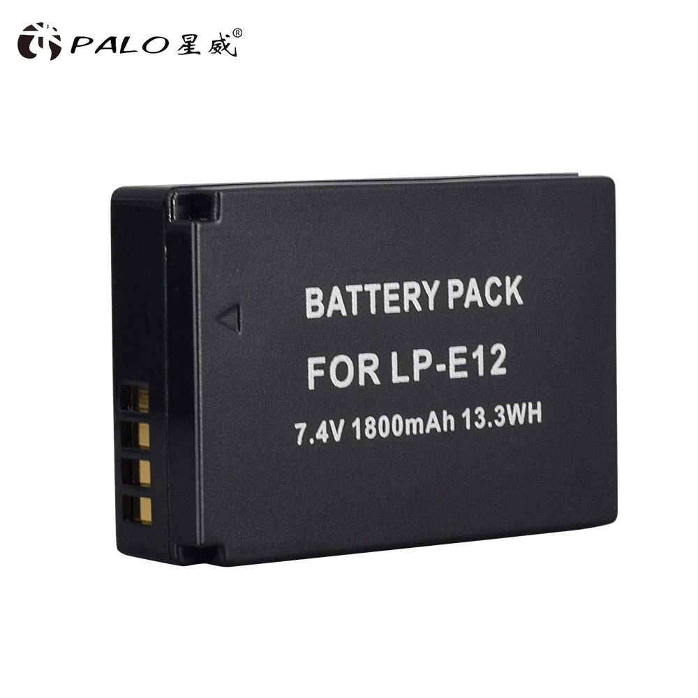 Palo 7,4 V 1800mAh большой емкости цифровой аккумулятор LP-E12 LPE12 LP E12 для камеры canon EOS M M10 M50 M100 M100D rebel SL1 Kiss X7 - Цвет: 1pcs battery