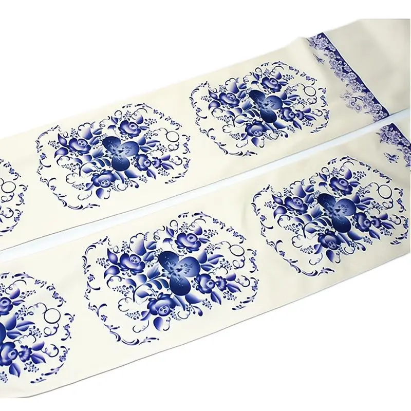 Новинка женские колготки китайские синие и белые фарфоровые с принтом модные