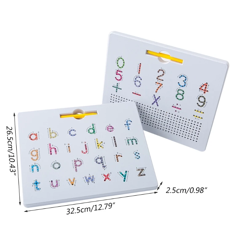 

Magnetic Letters Board, 2 in 1 Alphabet ABC Uppercase Letter Tracing Board and Number Tracing Board, Learn Writing Drawi