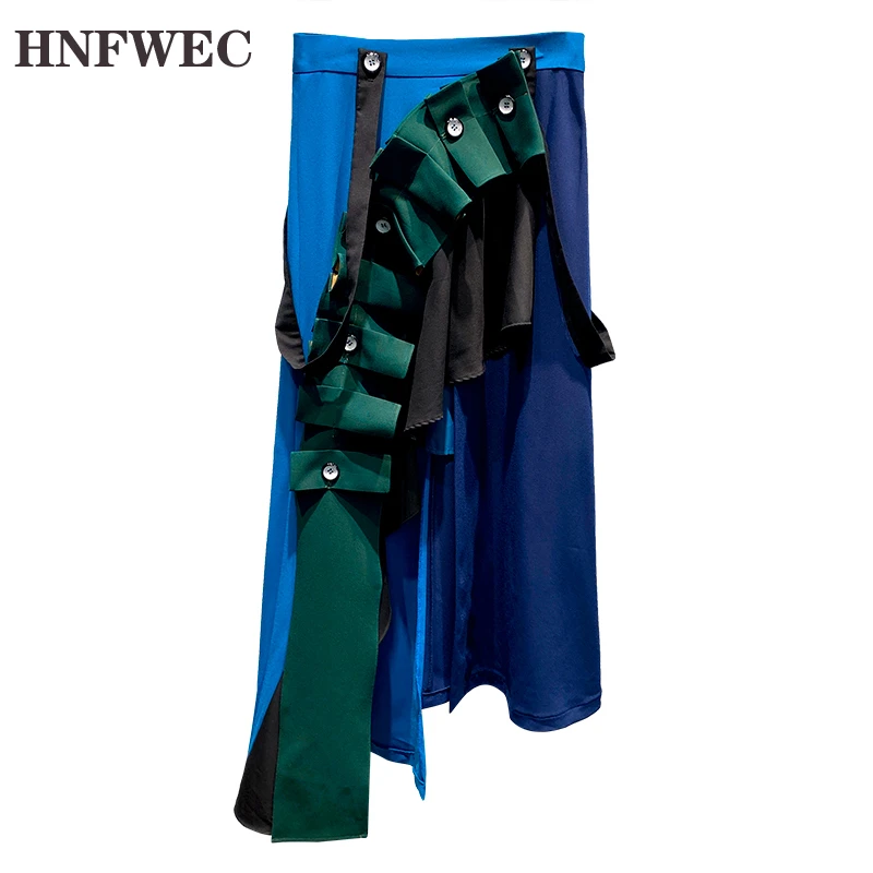 

Women Skirt Patchwork Irregular Long Skirt Fashionable Ruffles Asymmetry Skirts Romantic High Waisted Summer Skirts P143