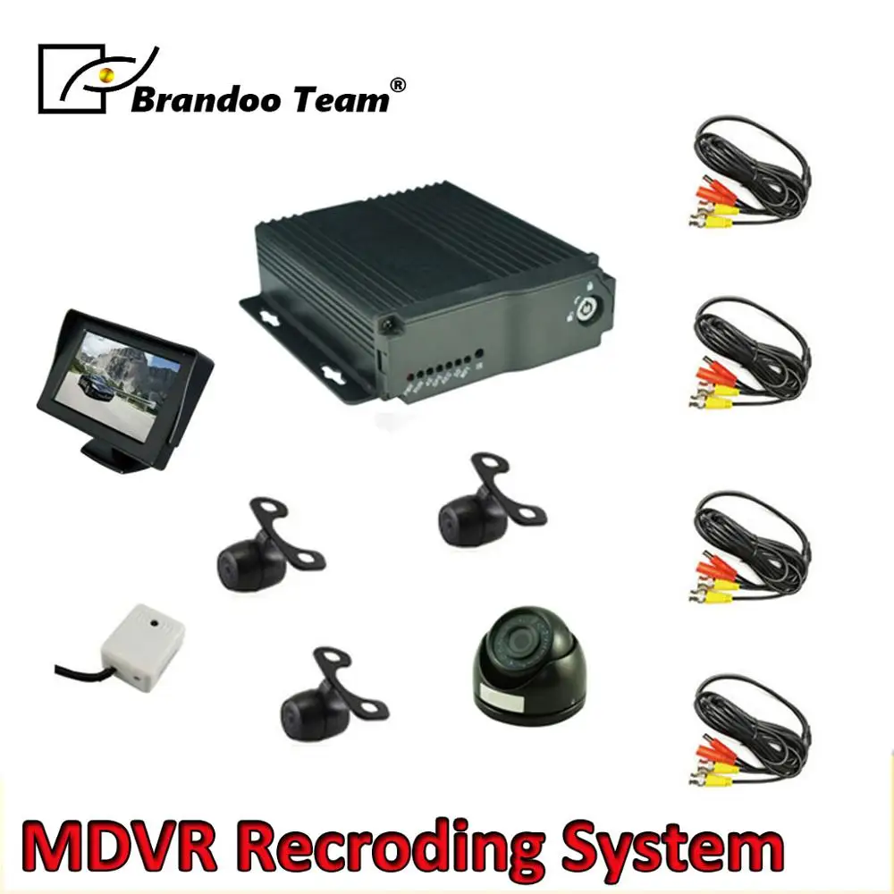 DVR kit 4-канальный мобильный видеорегистратор видеонаблюдения регистартор для автобуса, mdvr 4ch видео рекордер, Автомобильный видеорегистратор для такси, с поддержкой русского языка - Название цвета: DVR kit