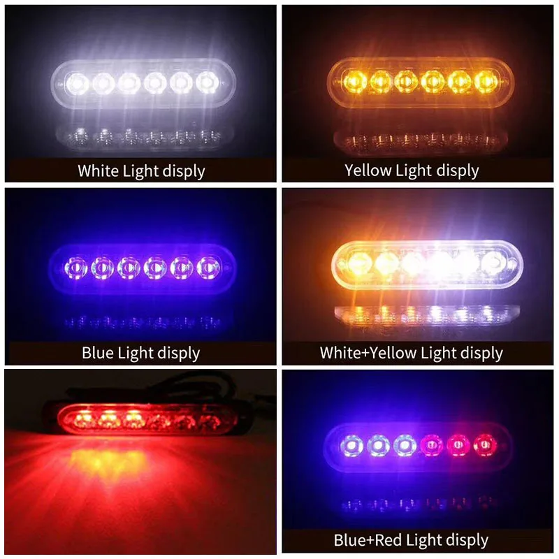 2 шт. светодиодный полицейский светильник с управлением стробоскоп сигнальный 6