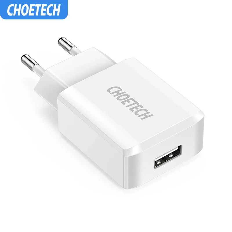CHOETECH 5V 2A одно/двойное USB зарядное устройство универсальное SmartphoneTravel адаптер для