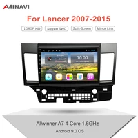 for mitsubishi lancer 2007 2015 910 1 inch hd 2 din android 9 0 car radio multimedia video player universal auto stereo