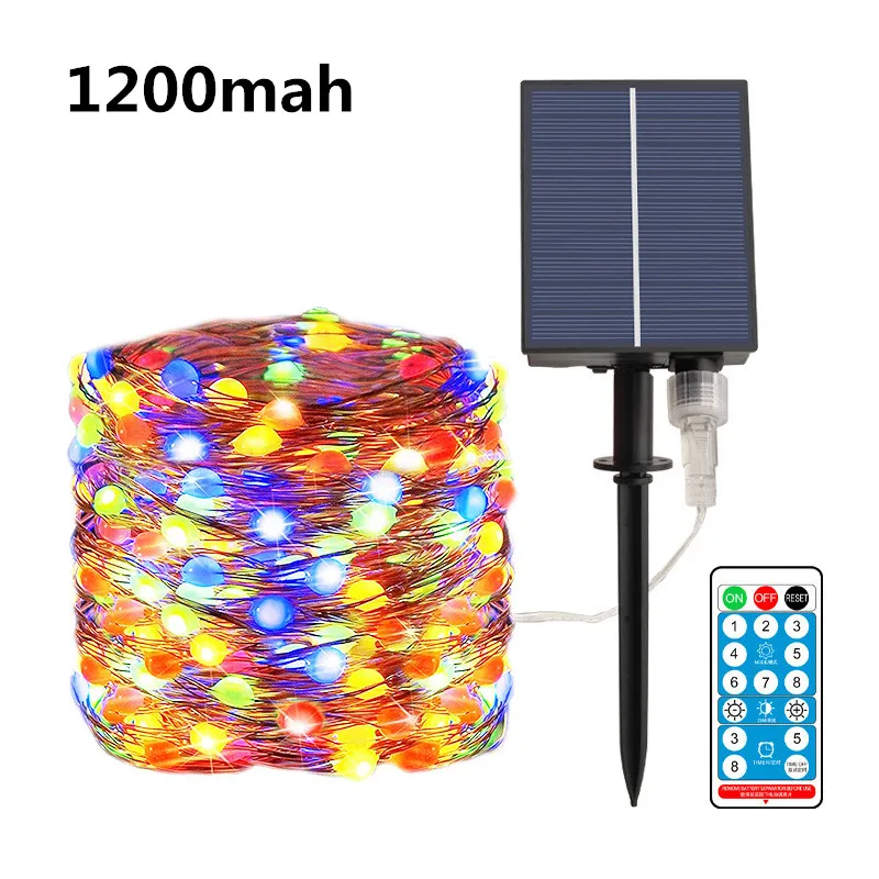 

LED Outdoor Waterproof 1200mah Solar Lamp String Lights 200/300 LEDs Fairy Holiday Christmas Wedding Party Garland Solar Garden