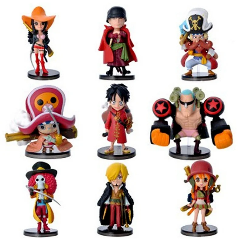 

9pcs/Set Anime One Piece Antistress Fidget Toy Version Luffy Roronoa Zoro Nami Sanji PVC Figures Toys Kawaii Dolls Kid Gift hot