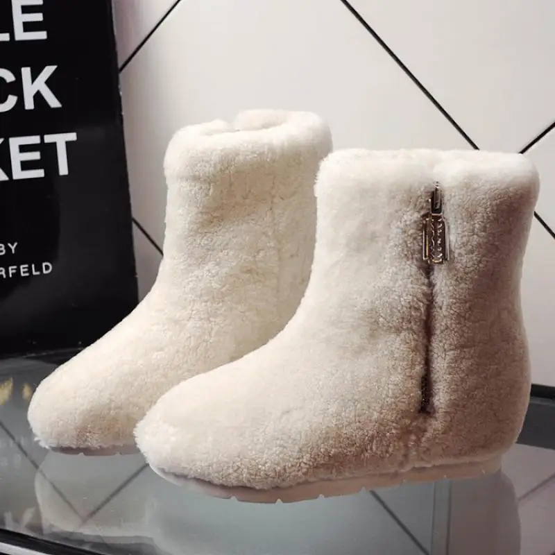 SWYIVY/женская зимняя обувь Зимние ботинки Женские ботильоны из натуральной кожи и