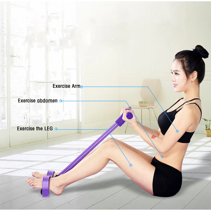 4 эластичные тяговые ленты для педалей домашний спортивный тренажер тренировок