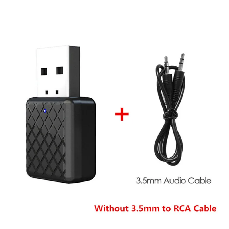 Новинка 5,0 Bluetooth аудио приемник передатчик Мини 3,5 мм AUX Jack стерео Bluetooth передатчик для ТВ ПК Автомобильный USB беспроводной адаптер - Цвет: Color2 NO RCA Cable