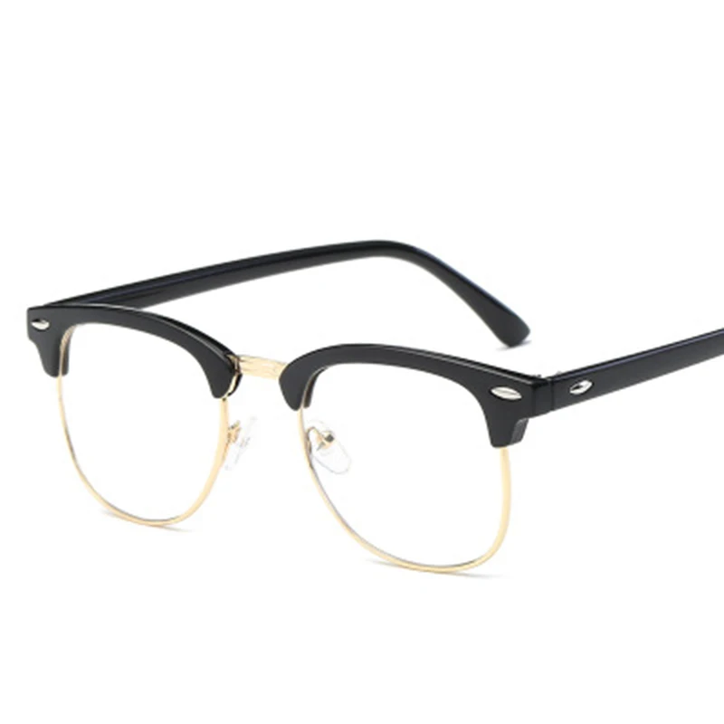 

Flat Mirror Glasses Frame Half-frame Retro Anti Blue Light Anti UV Glasses Frame for Women Men J55
