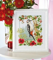 11141618222528ct lovely cute counted cross stitch kit winter woodpecker bird hickwall pecker peckerwood