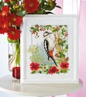 Набор для вышивки крестиком, комплект из 11141618222528ct, зимой, дятел, птица