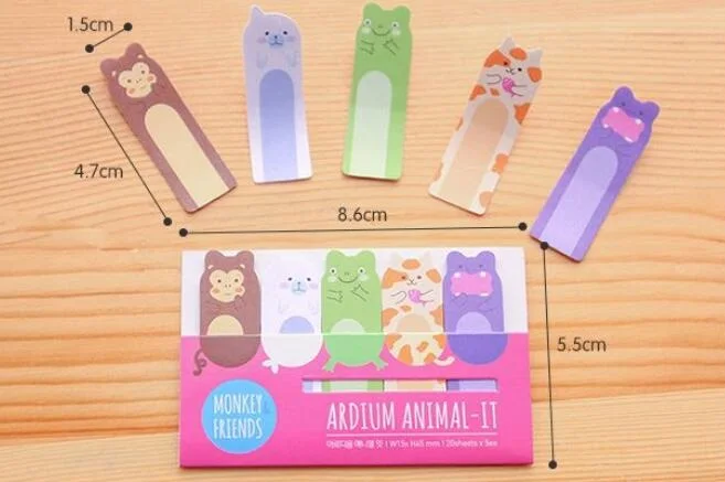 

40packs/Lot Portable Animal index notes bookmark gift Stationery wholesale