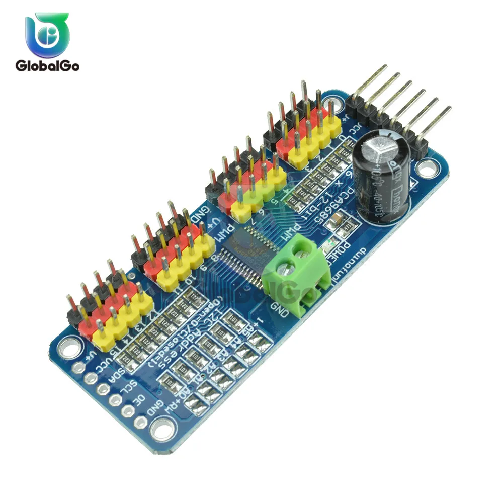 16 канал ПВМ привода 12 битная ШИМ/сервопривод I2C Интерфейс PCA9685 модуль для arduino или