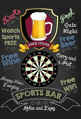 

Sports Bar Motif Dart Theme Metal Tin Sign 8x12 Inch Home Kitchen Travel Decor Retro Tin Sign
