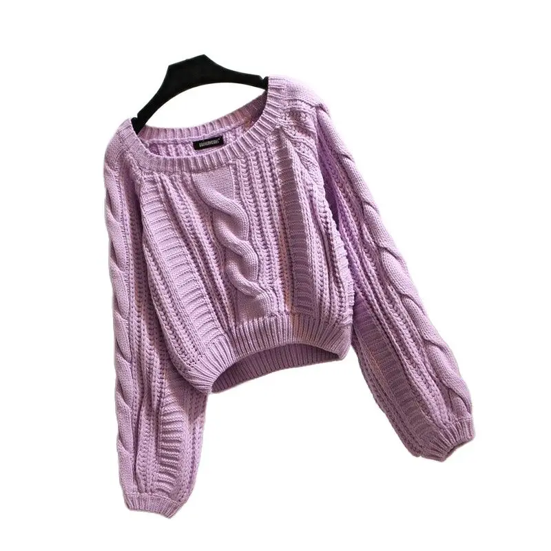 New Women's Twist Sweater Women Sweaters Fashion Jersey Winter Pullover Femmes Jumper Autumn Warm Tops PURPLE BLUE | Женская одежда