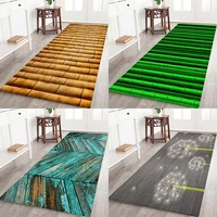 bamboo stick pad bamboo stick board type flower printing anti slip water absorption flannel home mat