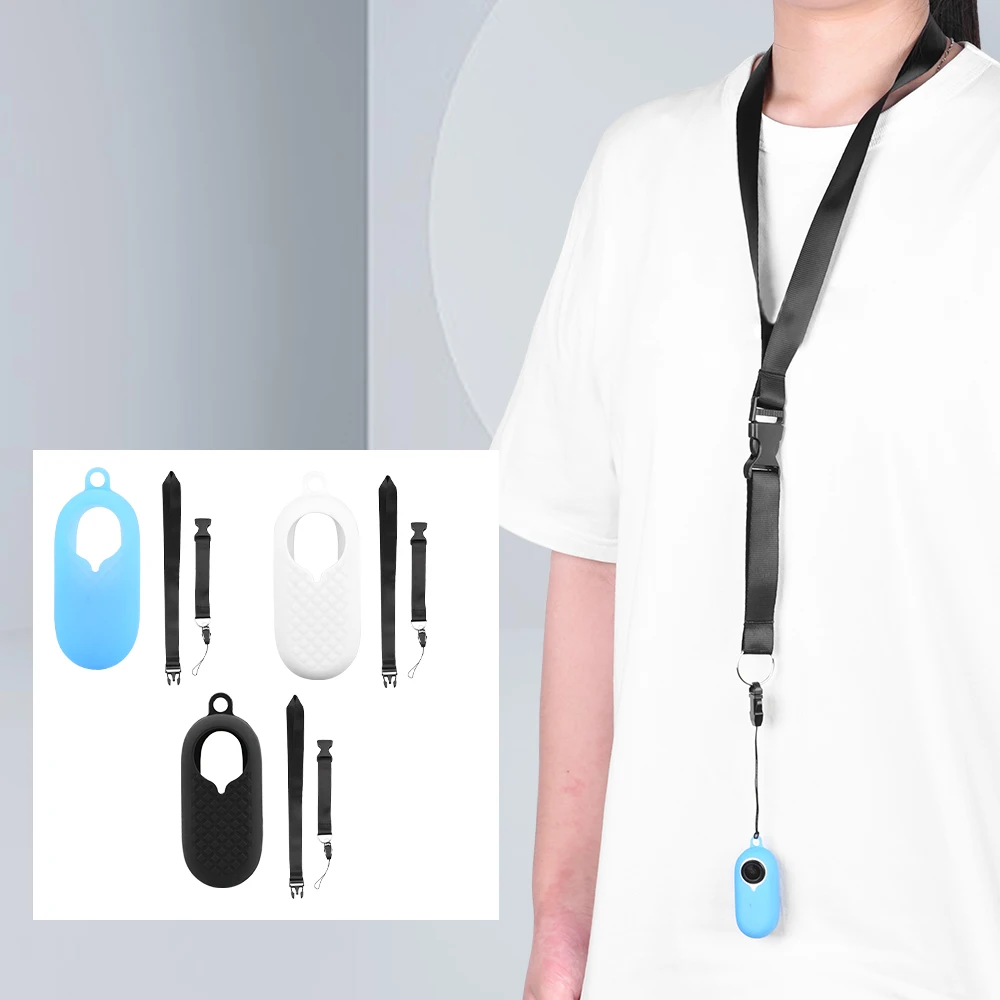 

Silicone Protective Cover for Insta360 GO 2 Anti-Scratch Dust-Proof Case Protective Sleeve Lanyard for Insta360 GO2 Camera Acces