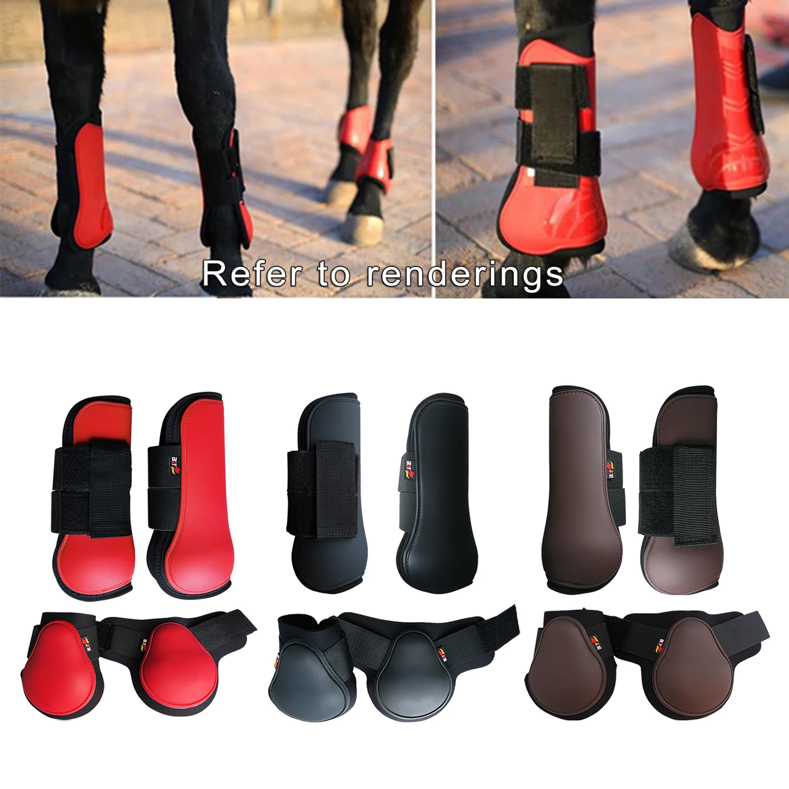 Horse Leg Tendon Boots Exercise Adjustable Brace PU Leather Protective Guard | Спорт и развлечения