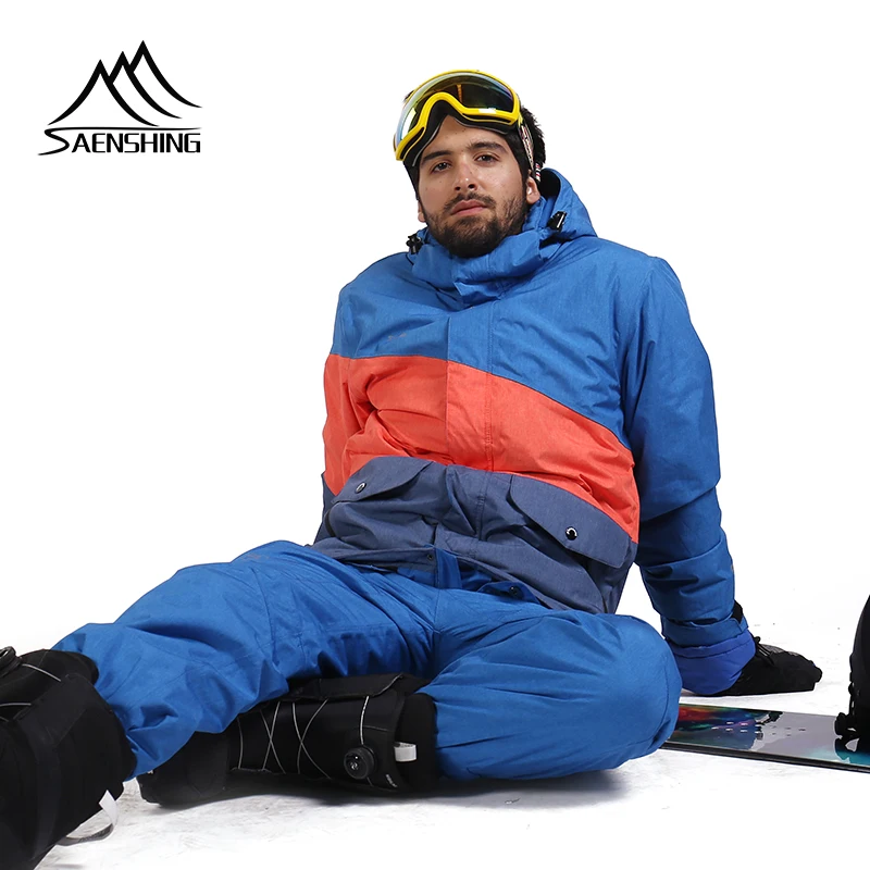 Мужской лыжный костюм SAENSHING водонепроницаемая теплая куртка для сноуборда и