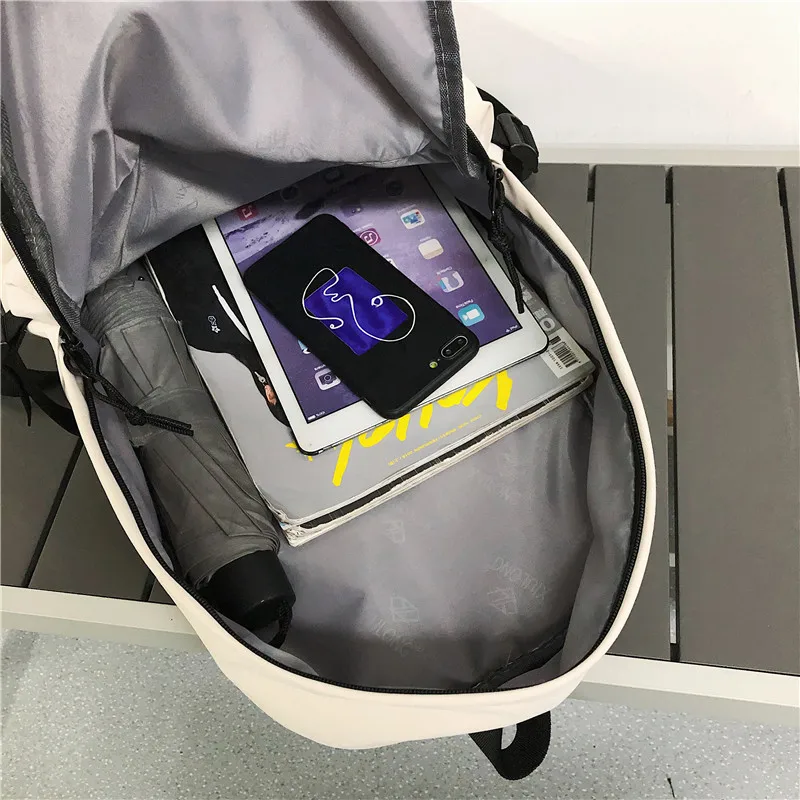 

New Simple Trend Female Backpack Solid Color Waterproof Women Backpack Shoulder Bag For Teenage Girl Cute Schoolbag Fashion Book