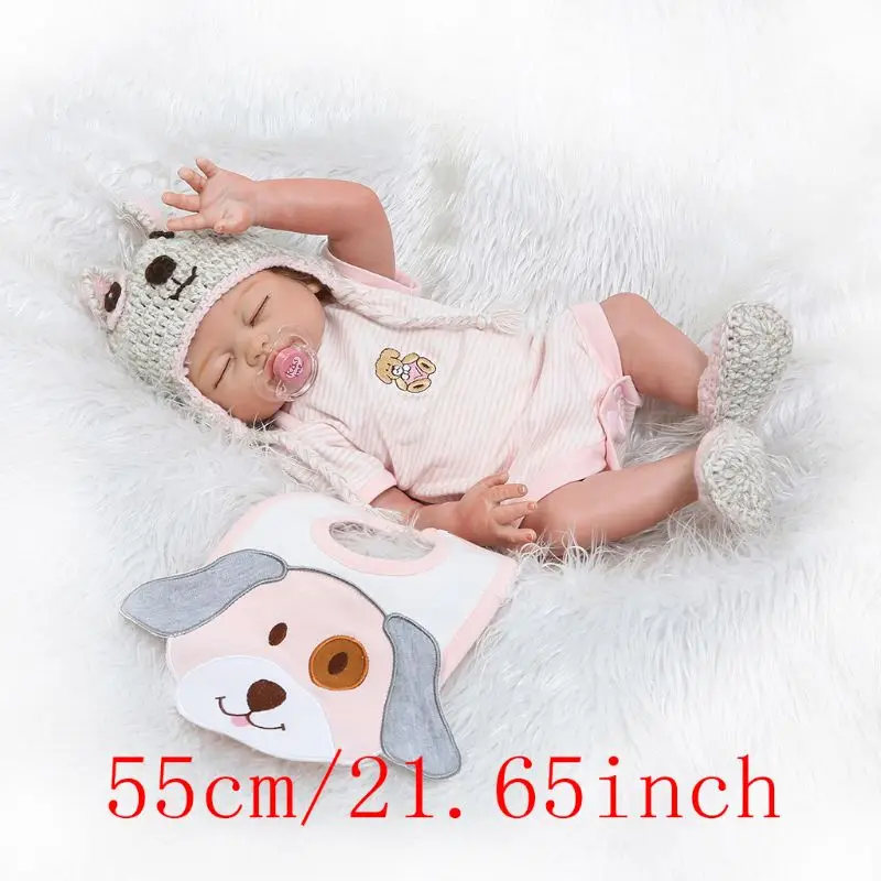 

55cm Realistic Doll Soft Full Silicone Toddler Babies Sleeping Girl Lifelike