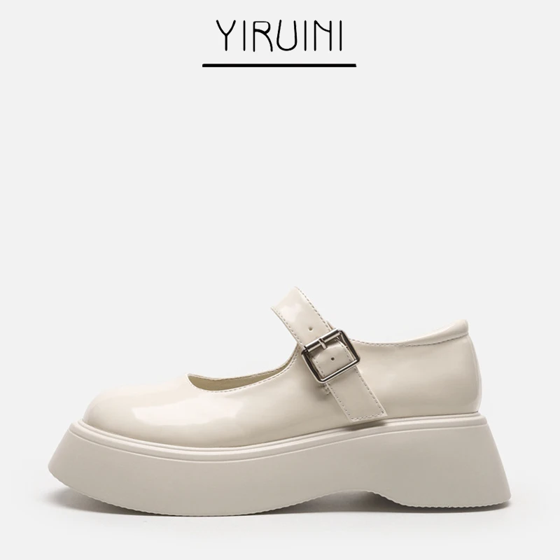

2021 New Women's Single Shoes Retro Mary Jane Shoes Platform Shoes
