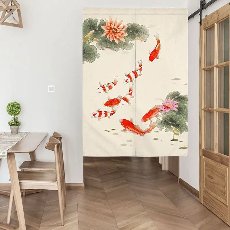 Полупанельная занавеска Koi с рисунком карпа на дверь в спальню для кухни гостиной