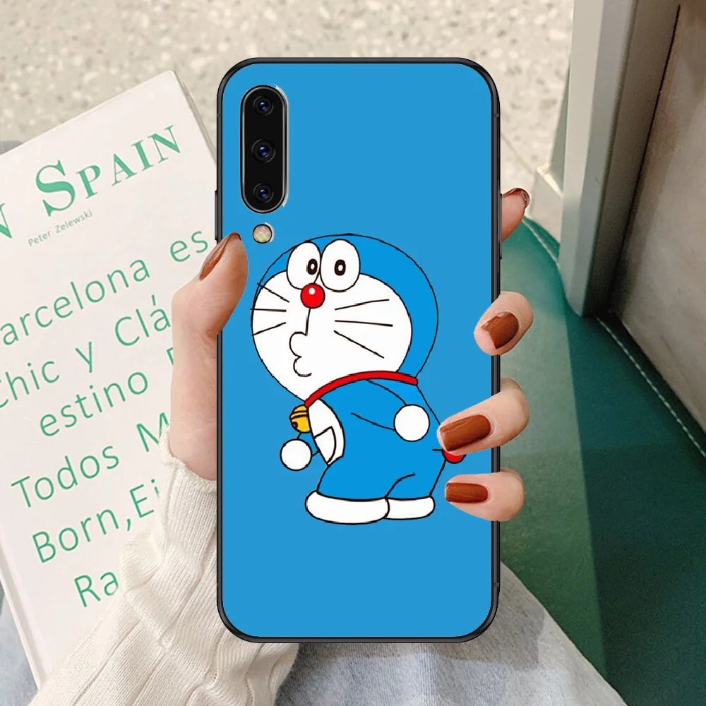 Чехол для телефона с Аниме Doraemon Blue Cat Samsung Galaxy A 3 5 7 8 10 20 21 30 40 50 51 70 71 E S 2016 2018 4G black luxury