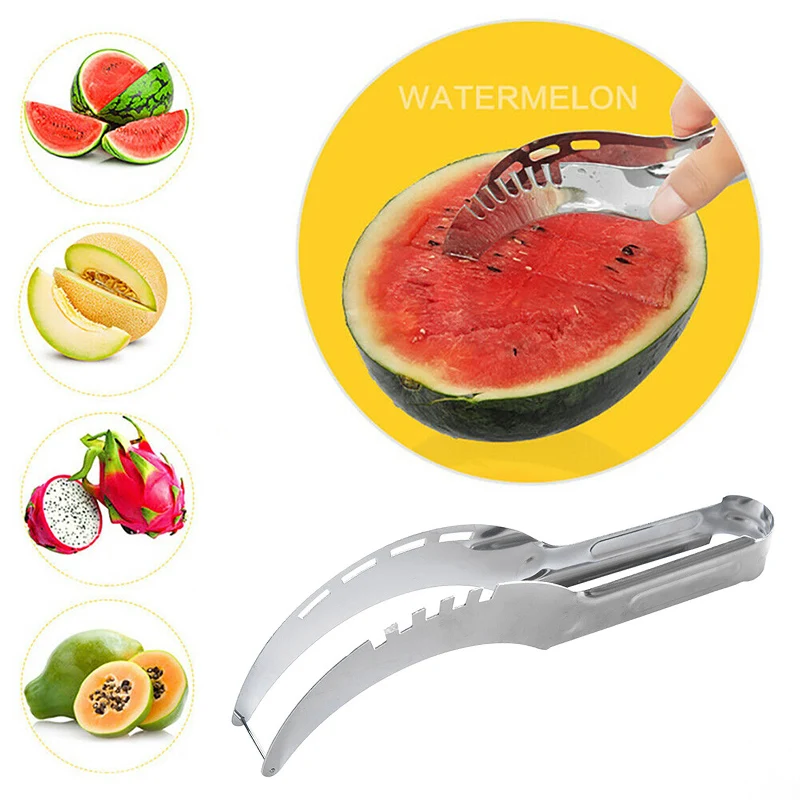 

Safe Watermelon Slicer Cutter Server Stainless Steel Scoops Tools Fruit Cutter for Home Kitchen MF85