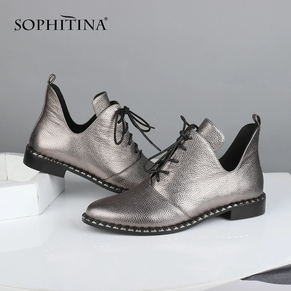 SOPHITINA/Новые модные женские туфли лодочки удобная обувь из коровьей кожи высокого