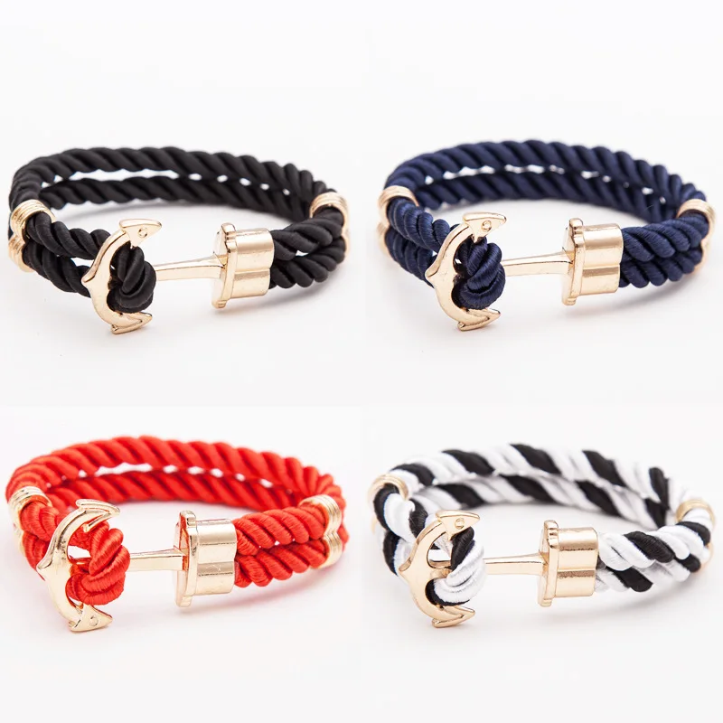 

Men's Anchor Bracelet Hand-woven Colorful Nylon Rope Anchor Bracelet Bracelet Bracelet Charm Bracelet Mens Bracelet
