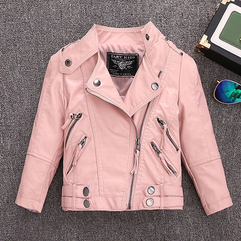 

Kids Autumn Winter Faux Leather Jacket Vintage Basic Kids Cardigan Coat Boys Girls Bomber Jackets 2-12years Students Chaqueta