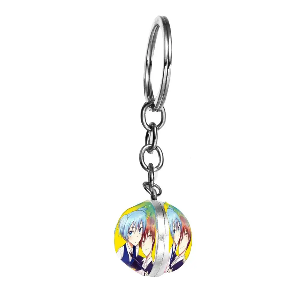 SIAN New Cartoon Assassination Classroom Keychain Double Side Photo Pendant Key Chain Ring Holder Jewelry Collection Accessories | Украшения