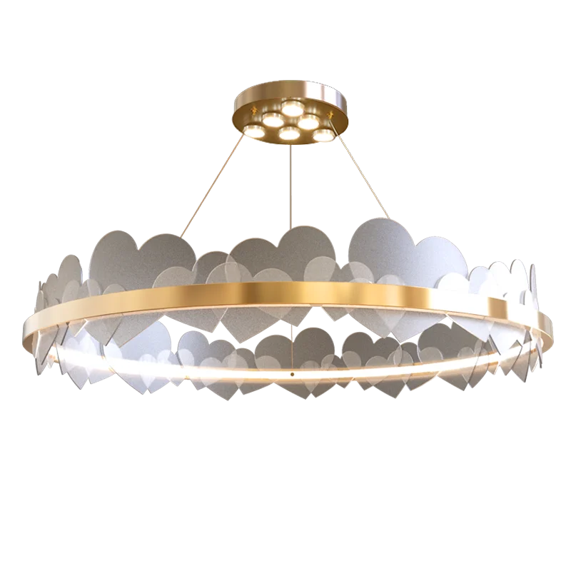 Роскошные светодиодные кольцевые люстры в скандинавском стиле форме сердца