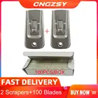 Скребок из нержавеющей стали 2 шт., лезвия для очиститель клея UV, нож для сотового телефона, ЖК-экран, стеклянная набор чистящих средств 2E35 + E13, 100 шт