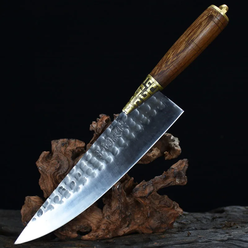 

Нож для суши и сашими Longquan, 9,5 дюйма, ручная работа, кованые стальные кухонные ножи, шеф-повар, мясницкий нож Gyutou, медная стандартная