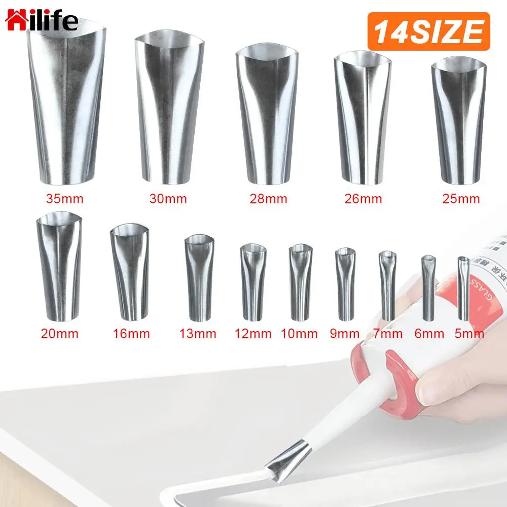 

Stainless Steel Glue Remover Scraper Applicator Caulk Nozzle Finishing Tool Caulking Finisher Glue 14PCS