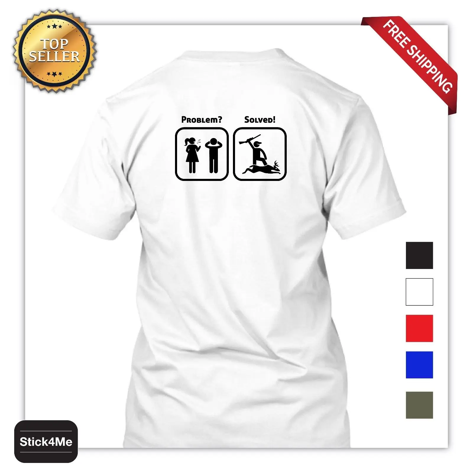 

2021 Summer Fashion Problem Solved Hunts Hunter Camps Survival Men T Shirt Tee T-shirt FUNNY Summer Men Clothing Women Tops Tees