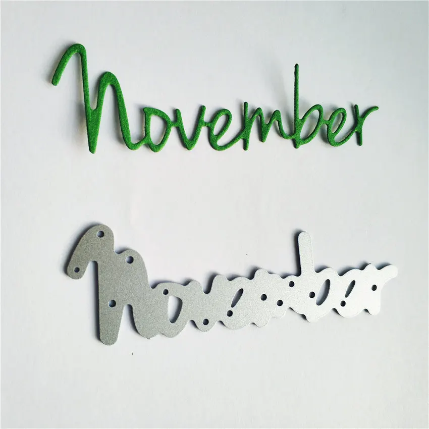 Text November Cutting Die Scrapbooking and Stamping DIY Album Metal Dies Embossing Gift Card Knife Mould | Дом и сад