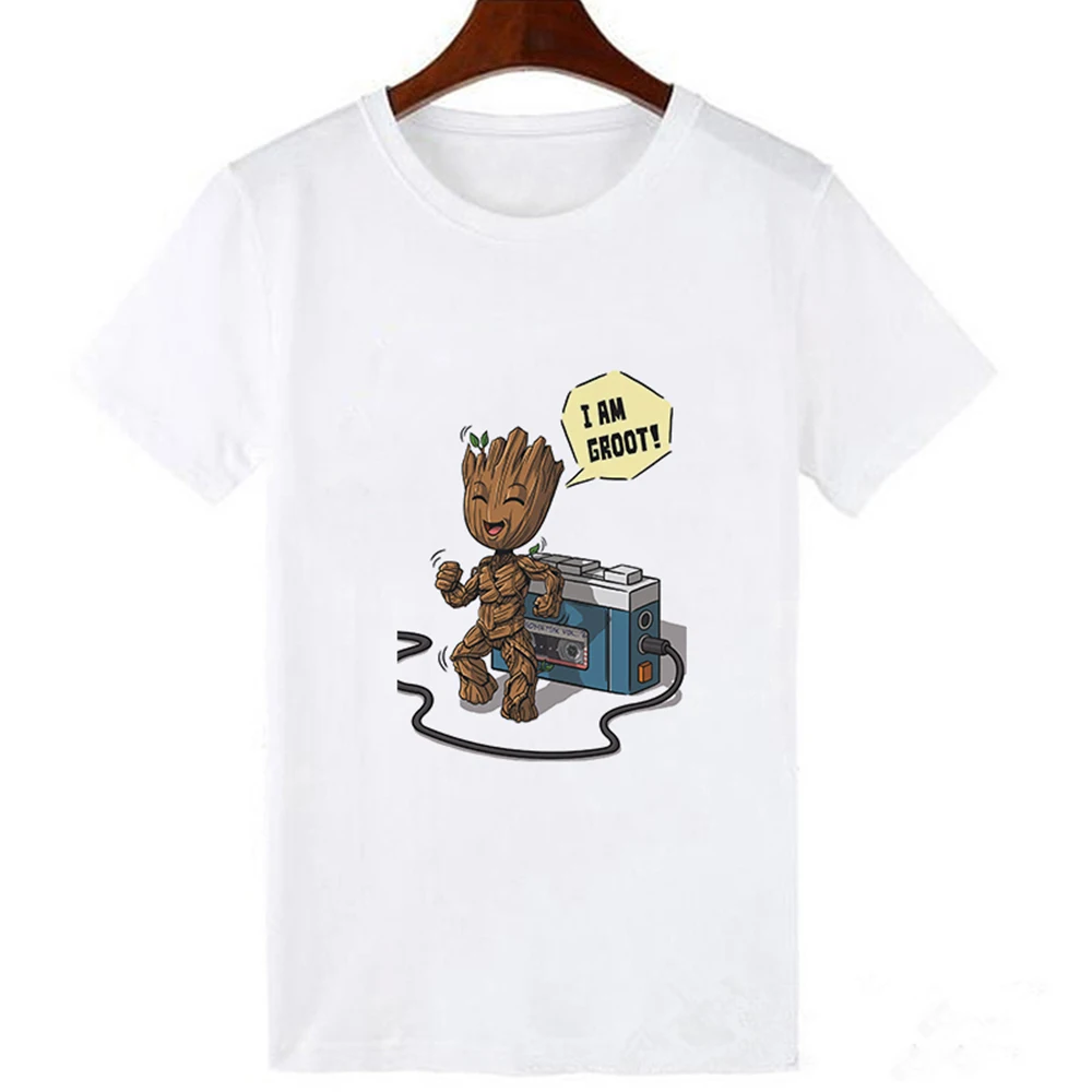 

New Arrival Cute I am Groot Anime Print Female Cartoon Tshirt Clothes Harajuku Kawaii Women's T-Shirt Fashion Unisex Tops Summer