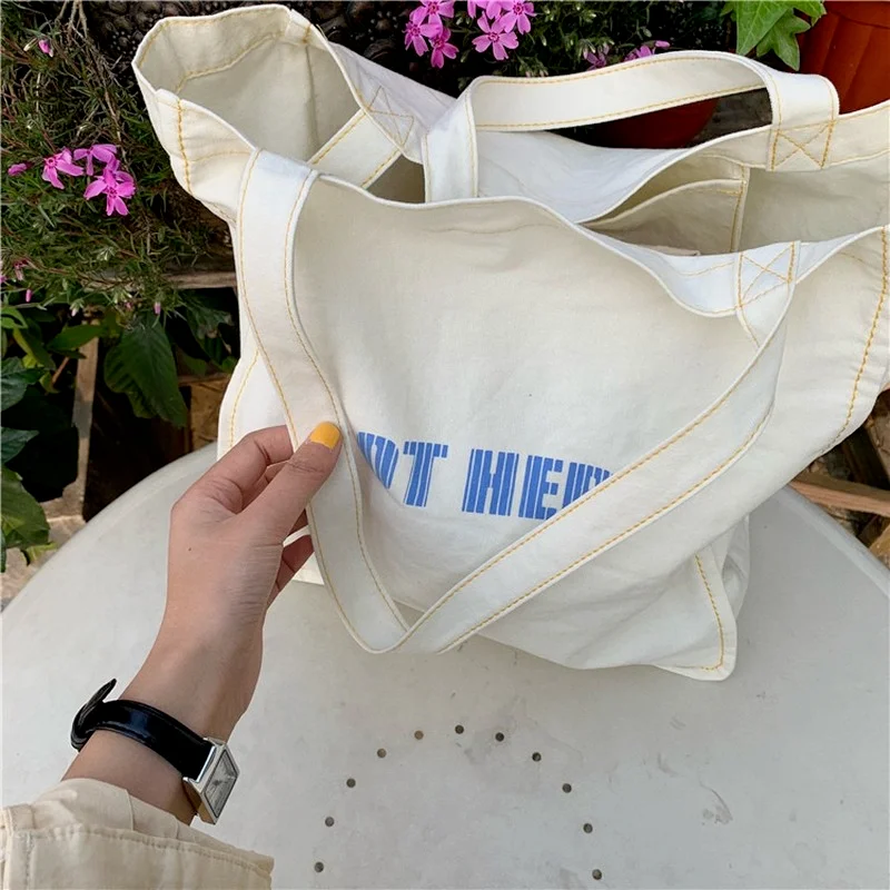 

Korean Casual Handbags Fashion Canvas Women Bag Summer Simple Women's Shoulder Bags Student Literary Tote Ladies Handbag