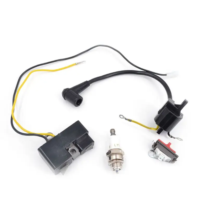 

2 Parts Ignition Coil Module Kit Spark Plug Set for husqvarna 61 162 266 Jonsered 630 670 Chainsaw Old Type Ignition Coil Set
