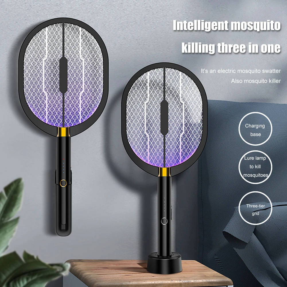 

Intelligent Household 3in1 Mosquito Killer Lamp Electric Shock Mosquito Swatter USB Rechargeable Bug Zapper Office Mosquito Trap