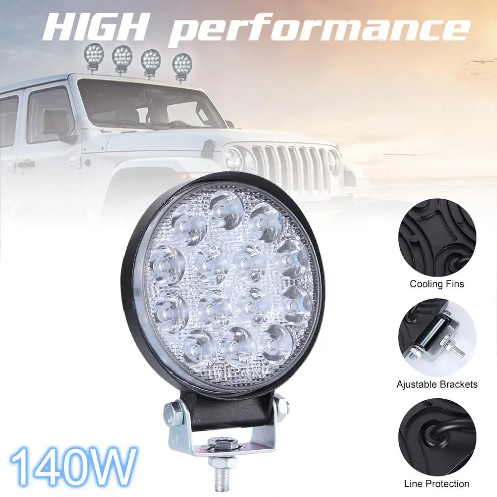 

Яркий Светодиодный точечный светильник 140 Вт, рабочий светильник для автомобиля, внедорожника, грузовика, противотуманная фара для внедоро...