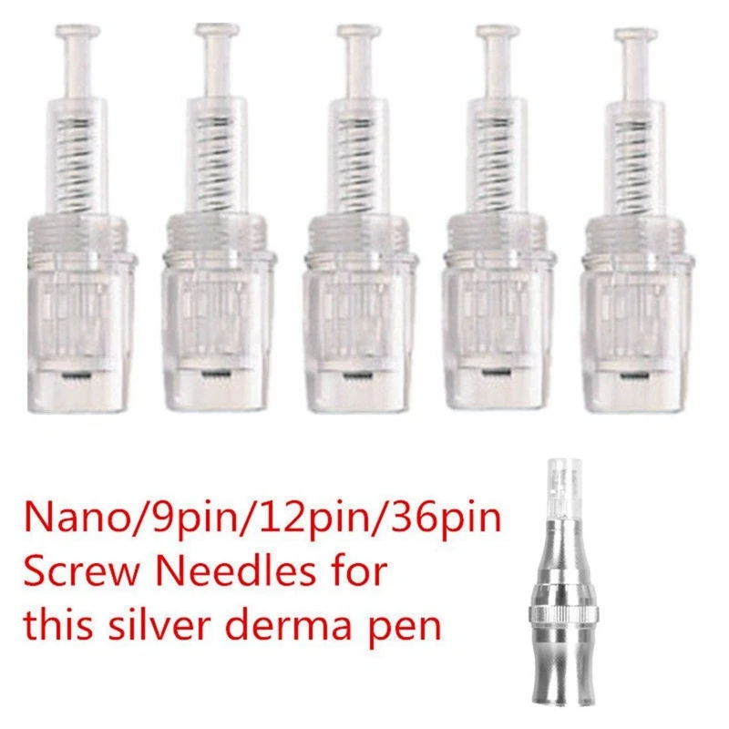 

10Pcs Screw Cartridge Micro Needles For Derma Stamp 9/12/24/36/42/ Nano Tips for Electric Dr. Pen Replacement Skin Tool