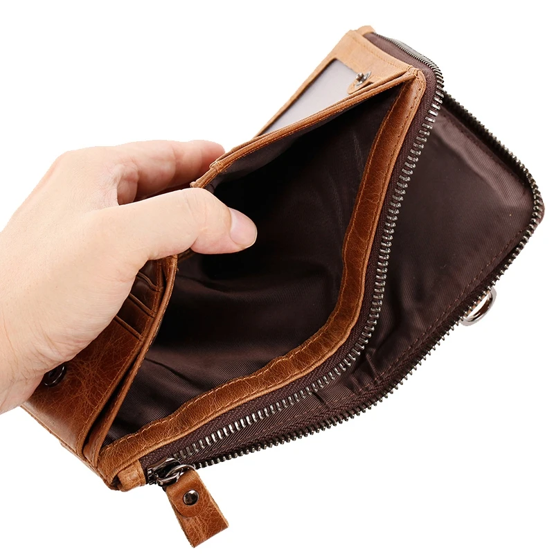 

PI UNCLE Brand Leather Men's Wallet Short Anti-Theft Brush Small Wallet Mini Coin Purse
