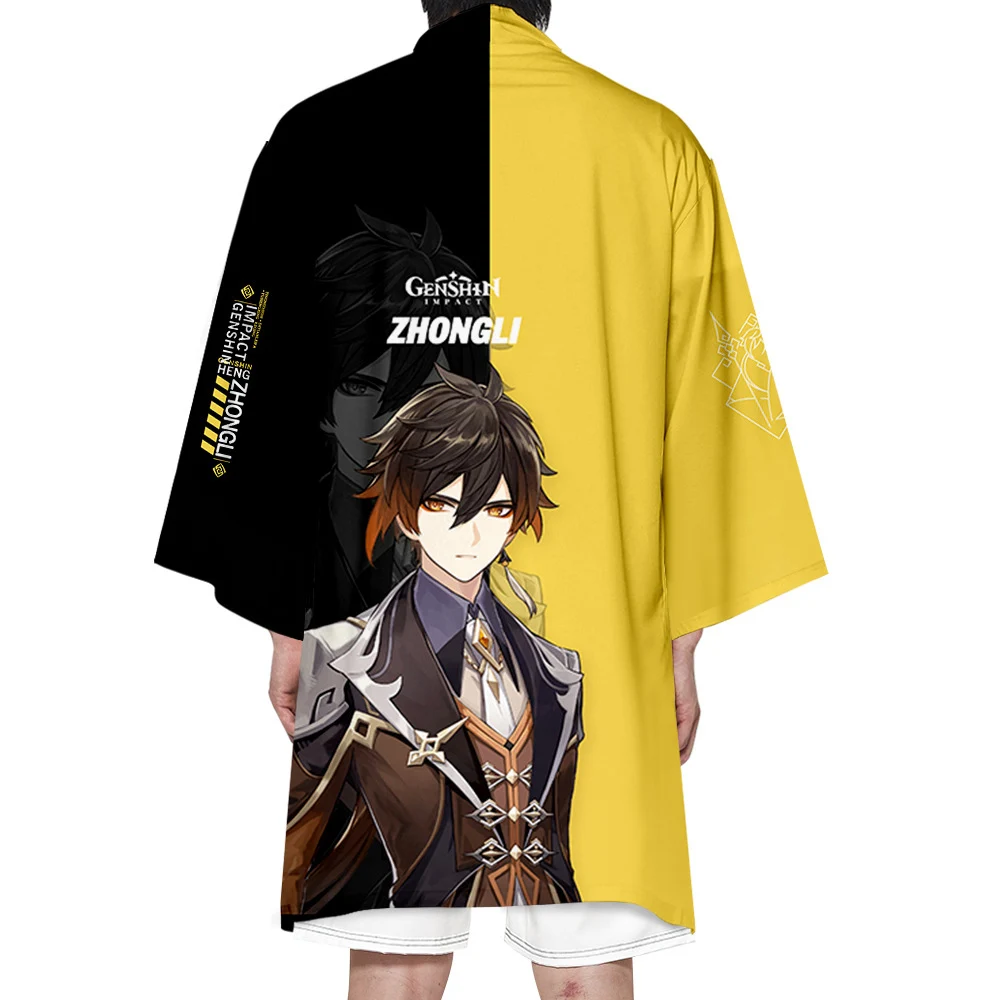 

New Genshin Impact kimono Zhongli Xiao Costume Character Tartaglia Ningguang Ganyu Hu Tao kimono Adult child 3d Cardigan Tops